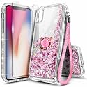 NGB Designed for iPhone Xs Max Case, Cute Liquid Glitter, Rose Gold