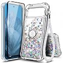 NGB for Google Pixel 9/9 Pro Case, Cute Liquid Glitter, Crystal Gem