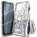 NGB for iPhone 12 Case &amp; iPhone 12 Pro Case, Liquid Glitter, Crystal Gem