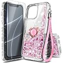 NGB for iPhone 14 Case &amp; iPhone 13 Case, Cute Liquid Glitter, Rose Gold