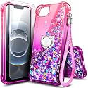 NGB for iPhone 17e Case &amp; iPhone 16e Case, Cute Liquid Glitter, Pink/Purple