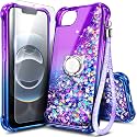 NGB for iPhone 17e Case &amp; iPhone 16e Case, Cute Liquid Glitter, Purple/Blue