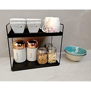 black sheet tabletop amp wall mount rack made of metal iron for floating shelves multipurpose usekitchen usebathroom usecosmetice use 2 layer sheet metal iron nhsp