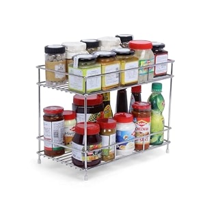 high grade stainless steel 2-layer kitchen spice rack  organizer multipurpose space saver rack  modular storage rack nhsp