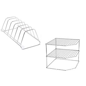 stainless steel cup stand for kitchen and dining table - 2 level coffee and tea mug holder storage rack for corners space organizer pack of 2nhsp