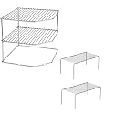 Stainless Steel Dish Rack-Shelves for Kitchen Cabinets - 2 Level Storage Rack for Corners, Space Organizer (Pack of 2) (NHSP)