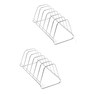 stainless steel plate rackplate stand dish standlid holder utensil rack for kitchen 6 sections with anti-rust kitchen cabinet pack of 2 nhsptabletop bracket shelf