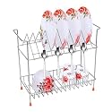 Steel 2 Layer Dish Drainer Organizer ?Wall Mount Countertop Storage Rack-Stainless Steel Multipurpose Dish Rack/Storage Shelves for Kitchen(Plate Spice Rack &amp; 2 Silver Shelf)(NHSP)