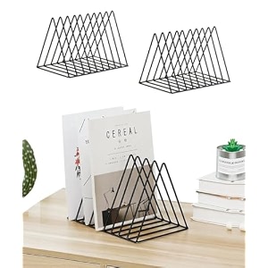 triangle magazine rack stand newspaper desk rack file holder organizer rack desktop metal iron book rack record holder storage organizers book shelf rack pack of 2 metal iron nhsp