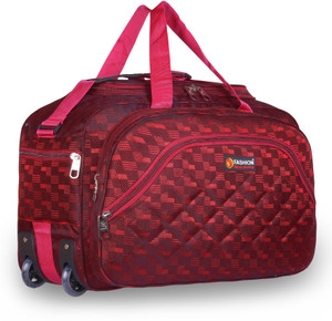 nhq fashion 45 l strolley duffel bag - duffel bag with wheels for men and women duffel - red - regular capacity