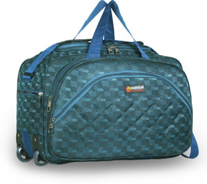 nhq fashion 45 l strolley duffel bag - duffel bag with wheels for men and women duffel - green - regular capacity