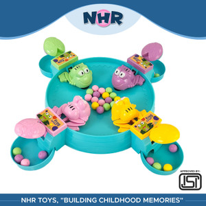 nhr 4 players classic hungry frogs eating beans games toy for kids- board game board game accessories