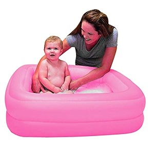 nhr inflatable kids swimming pool water pool kiddie pool kids bath tub baby pool 86x86x25 cm blue