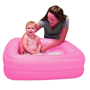 nhr inflatable kids swimming pool water pool kiddie pool kids bath tub baby pool 86x86x25 cm pink