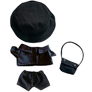 niannyyhouse black fisherman39s hat shirt pants backpack 4-piece set dress up 78in20cm plush doll clothes accessories