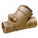 NIBCO S-413-Y-LF Silicon Bronze Lead-Free Check Valve, Horizontal Swing, PTFE Seat, 3/4" Female Solder Cup