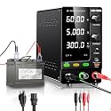 NICE-POWER DC Power Supply Variable 60V 5A, 300W LiFePO4 Nickel-Metal Lithium Ion Hydride Battery Charger 6V 12V 24V 36V 48V Battery Charging Power Supply Output Switch/OCP Function/Quick Charge Port