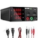NICE-POWER DC Power Supply Variable, 0-60V 0-20A 1200W High Power Bench Power Supply with Encoder Knob &amp; Output Switch, Benchtop Adjustable Switching Regulated Power Supplies for Repair/Test(Black)