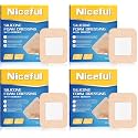 Niceful Silicone Foam Dressing 1.6"x2" 10 Count, Small Bandages for Wound (Pack of 4)