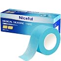 Niceful Silicone Medical Tape, Hypoallergenic, Easy Tear, 1" x5.5Yd 6 Rolls