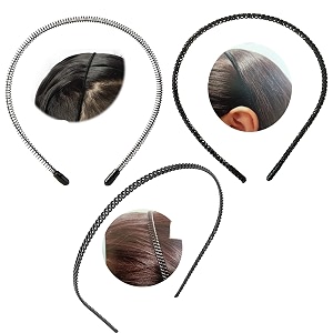 black flexible metal wavyspring zig zagchain and simple hair band hair hoop hairband daily use for unisex men women design8