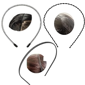 black flexible metal wavyspring zig zagchain and simple hair band hair hoop hairband daily use for unisex men women design6