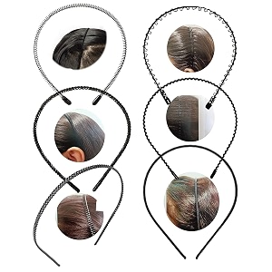 black flexible metal wavyspring zig zagchain and simple hair band hair hoop hairband daily use for unisex men women design3