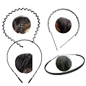 Black Flexible Metal Wavy,Spring Zig Zag,Chain and Simple Hair Band Hair Hoop Hairband Daily Use for Unisex Men Women (Design10)