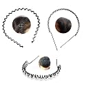 Black Flexible Metal Wavy,Spring Zig Zag,Chain and Simple Hair Band Hair Hoop Hairband Daily Use for Unisex Men Women (Design5)