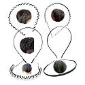 Black Flexible Metal Wavy,Spring Zig Zag,Chain and Simple Hair Band Hair Hoop Hairband Daily Use for Unisex Men Women (Design2)