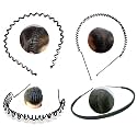 Black Flexible Metal Wavy,Spring Zig Zag,Chain and Simple Hair Band Hair Hoop Hairband Daily Use for Unisex Men Women (Design9)