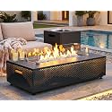 NICESOUL 42'' Propane/Natural Gas Fire Pit Table, Rectangle Firepits with Tank Table, 50000 BTU Modern Outdoor Fireplace with LED Lights for Outside Patio Backyard Deck Porch, CSA Certified, Dark Gray