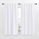 NICETOWM Window Treatment Curtain Panels - (White Color) W42 x L63, 2 Pieces, Semi Blackout Window Treatment Drape Panel for Kids Bedroom