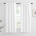 NICETOWM Window Treatment Curtain Panels - (White Color) W34 x L45, 2 Pieces, Semi Blackout Window Treatment Drape Panel for Kids Bedroom