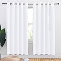 NICETOWN 50% Light Blocking Curtain Panels for Bedroom, Home Decoration Easy-Care Solid Grommet Draperies/Drapes, Window Covering for Kitchen (2 Panels, 70 by 72, White)