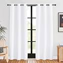 NICETOWN 50% Light Blocking Curtain Panels for Bedroom, 2 Panels, 42 by 80, White, Home Decoration Easy-Care Solid Grommet Draperies/Drapes, Window Covering for Kitchen