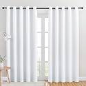 NICETOWN 50% Light Blocking Curtain Panels for Bedroom, Home Decoration Easy Care Grommet Draperies/Drapes, Window Covering for Kitchen (2 Panels, 70 by 84, White)