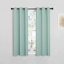 NICETOWN Aqua Blue Blackout Curtains for Bedroom 29" w x 40" L 2 Panels