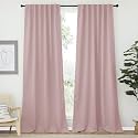 NICETOWN Bedroom Blackout Curtain Panels - (Blush Pink Color) 52 x 120 inch, 2 PCs, Insulating Energy Saving Solid Rod Pocket Blackout Drapes for Hall, Villa