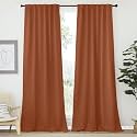 NICETOWN Bedroom Blackout Curtain Panels - (Burnt Orange Color) 52 x 120 inch, 2 PCs, Insulating Energy Saving Solid Rod Pocket Blackout Drapes for Hall, Villa