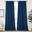 NICETOWN Bedroom Blackout Curtain Panels - (Moroccan Blue Color) 52 x 108 Inch, 2 PCs, Insulating Energy Saving Solid Rod Pocket Blackout Drapes for Hall, Villa
