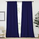NICETOWN Bedroom Blackout Curtain Panels - (Royal Blue Color) 52 x 120 inch, 2 PCs, Insulating Energy Saving Solid Rod Pocket Blackout Drapes for Hall, Villa
