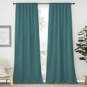 NICETOWN Bedroom Blackout Curtain Panels - (Sea Teal Color) 52 x 120 inch, 2 PCs, Insulating Energy Saving Solid Rod Pocket Blackout Drapes for Hall, Villa