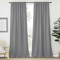 NICETOWN Bedroom Blackout Curtain Panels - (Silver Grey Color) 52 x 120 inch, 2 PCs, Insulating Energy Saving Solid Rod Pocket Blackout Drapes for Hall, Villa