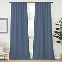 NICETOWN Bedroom Blackout Curtain Panels - (Stone Blue Color) 52 x 120 inch, 2 PCs, Insulating Energy Saving Solid Rod Pocket Blackout Drapes for Hall, Villa