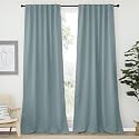 NICETOWN Bedroom Blackout Curtain Panels - (Stormy Sea Color) 52 x 120 inch, 2 PCs, Insulating Energy Saving Solid Rod Pocket Blackout Drapes for Hall, Villa