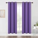 NICETOWN Bedroom Blackout Draperies Panels, 2 Panels, 42 x 72 Inch, Lilac Purple, Three Pass Microfiber Noise Reducing Thermal Insulated Solid Ring Top Window Curtains