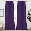 NICETOWN Bedroom Blackout Draperies and Window Treatment- (Dark Royal Purple Color) 52 Width X 95 Length, 2 Panels Set, Solid Blackout Curtain Panels
