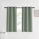 NICETOWN Bedroom Curtain Panels Blackout Draperies, Sage Green, 1 Pair, 34 by 40-inch, Thermal Insulated Solid Grommet Blackout Curtains/Drapes