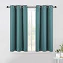 NICETOWN Bedroom Curtain Panels Blackout Draperies, Thermal Insulated Solid Grommet Blackout Curtains/Drapes (Sea Teal, One Pair, 42 by 45-Inch)